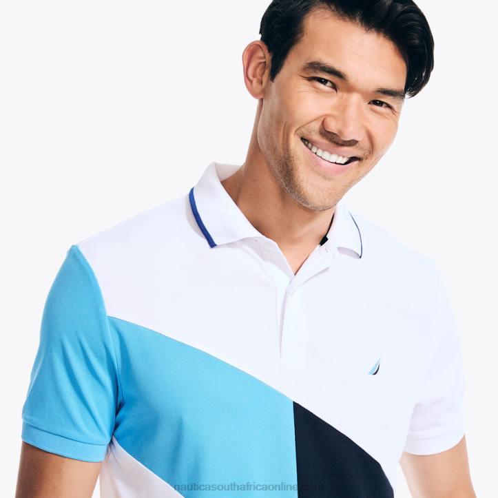 Bright White MenNavtech Sustainably Crafted Classic Fit Diagonal Stripe Polo Nautica 6LZP435