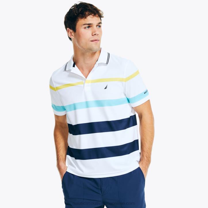 Bright White MenNavtech Sustainably Crafted Classic Fit Striped Polo Nautica 6LZP401