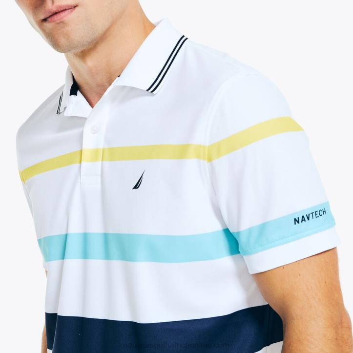 Bright White MenNavtech Sustainably Crafted Classic Fit Striped Polo Nautica 6LZP401