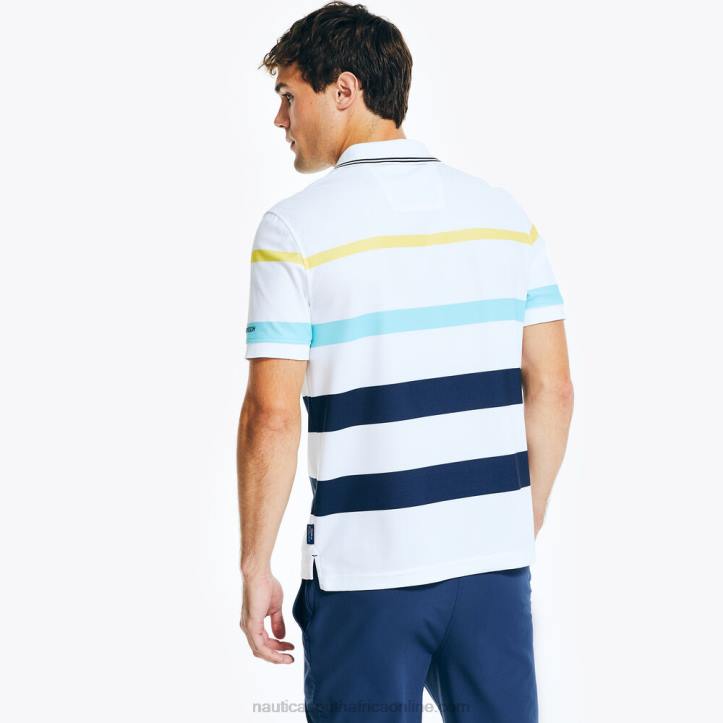 Bright White MenNavtech Sustainably Crafted Classic Fit Striped Polo Nautica 6LZP401