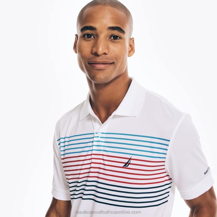 Bright White MenSustainably Crafted Navtech Striped Classic Fit Polo Nautica 6LZP504