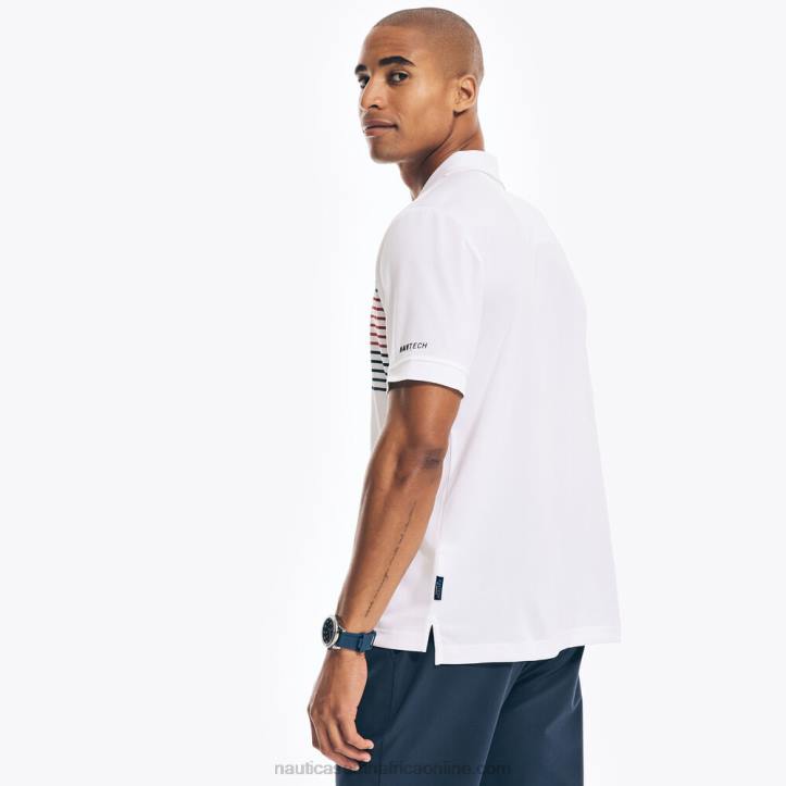 Bright White MenSustainably Crafted Navtech Striped Classic Fit Polo Nautica 6LZP504