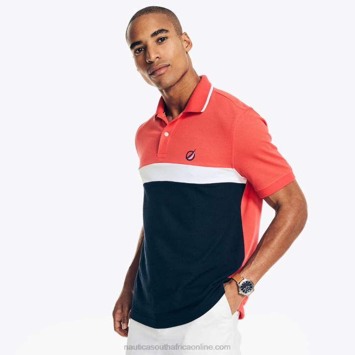 Dark Coral Cape MenClassic Fit Chest-Stripe Polo Nautica 6LZP86