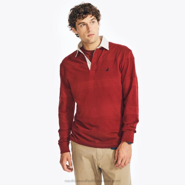 Melonberry MenLong-Sleeve Rugby Polo Shirt Nautica 6LZP638