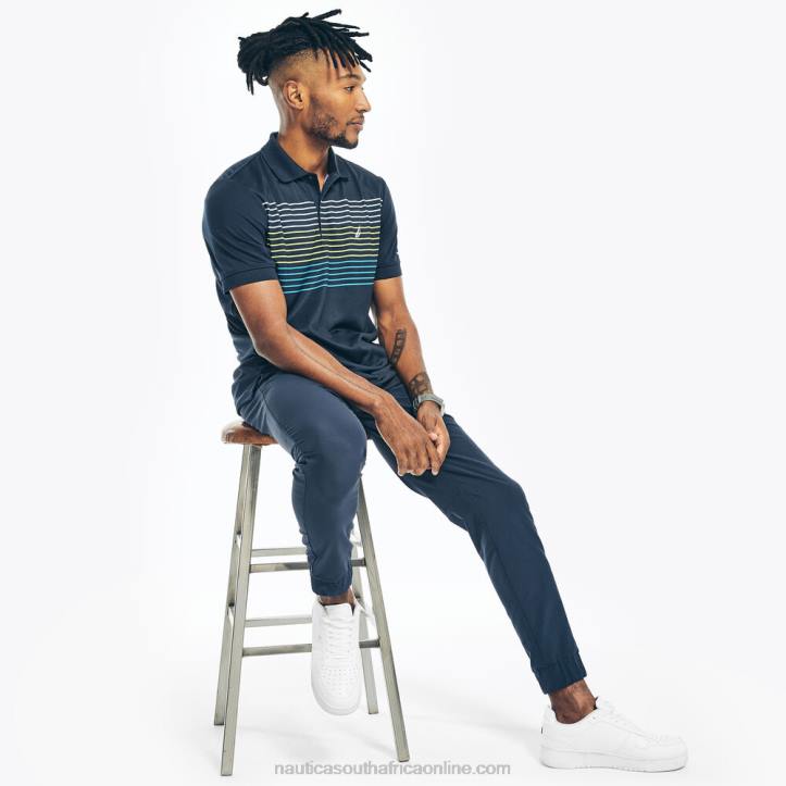 Navy MenBig & Tall Navtech Classic Fit Striped Polo Nautica 6LZP414