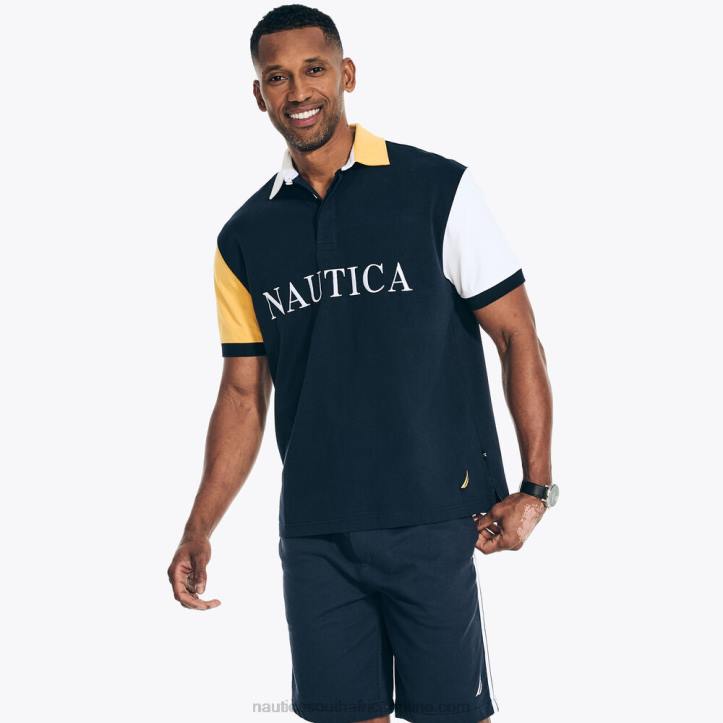 Navy MenBig & Tall Sustainably Crafted Classic Fit Rugby Polo Nautica 6LZP413