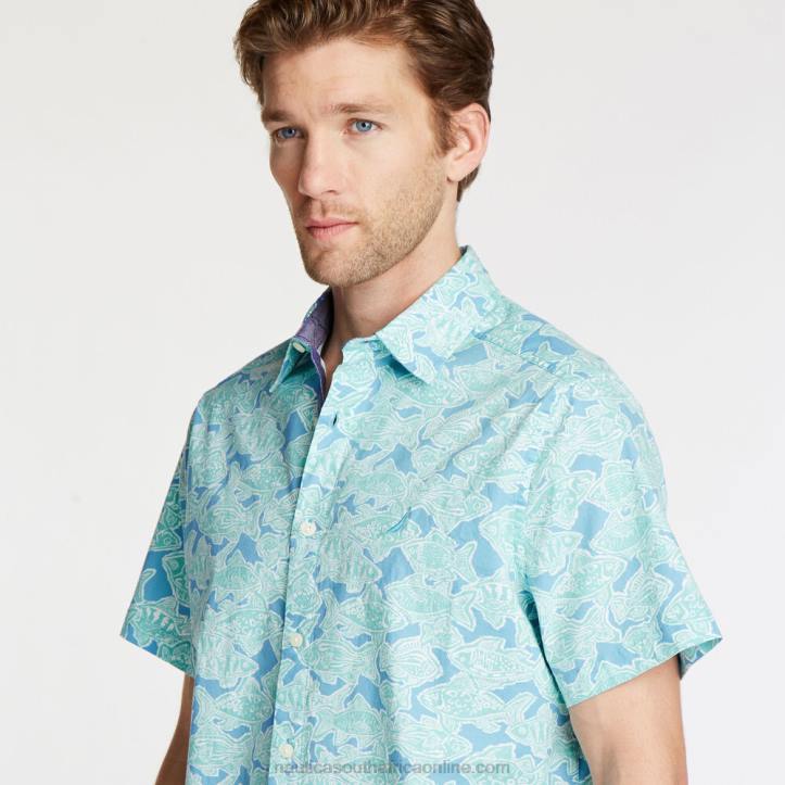 Alaskan Blue MenBig & Tall Printed Short Sleeve Shirt Nautica 6LZP710
