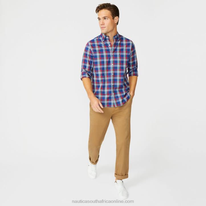 Blue Depths MenBig & Tall Classic Fit Wrinkle-Resistant Plaid Shirt Nautica 6LZP469