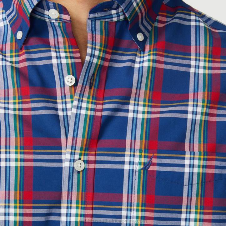 Blue Depths MenBig & Tall Classic Fit Wrinkle-Resistant Plaid Shirt Nautica 6LZP469