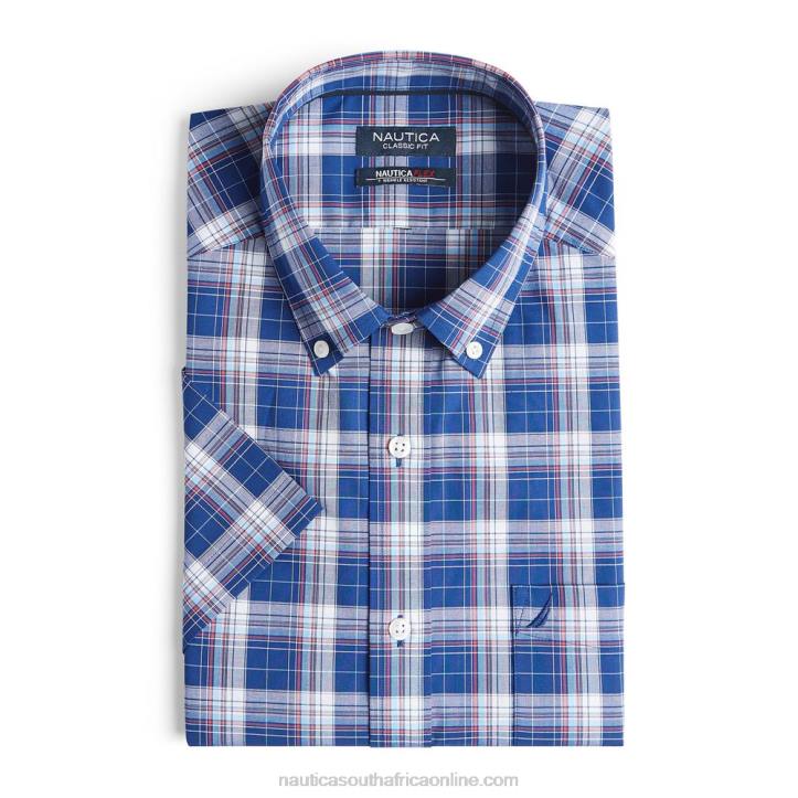 Blue Depths MenBig & Tall Plaid Short Sleeve Shirt Nautica 6LZP192