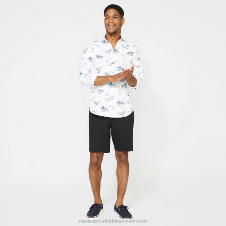 Bright White MenBig & Tall Classic Fit Print Long Sleeve Print Oxford Shirt Nautica 6LZP526