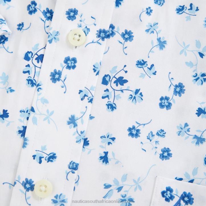 Bright White MenBig & Tall Floral Print Short Sleeve Shirt Nautica 6LZP559