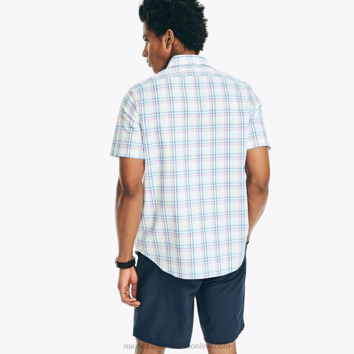 Bright White MenBig & Tall Navtech Classic Fit Plaid Short-Sleeve Shirt Nautica 6LZP408