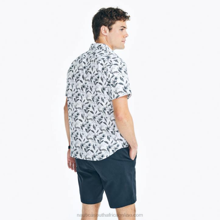 Bright White MenBig & Tall Short-Sleeve Printed Oxford Shirt Nautica 6LZP578