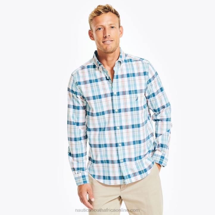 Bright White MenSustainably Crafted Plaid Shirt Nautica 6LZP404