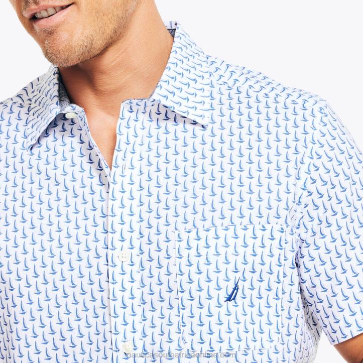 Bright White MenSustainably Crafted Printed Short-Sleeve Shirt Nautica 6LZP422