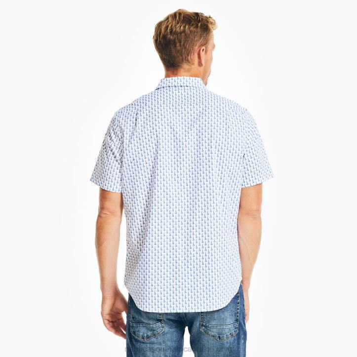 Bright White MenSustainably Crafted Printed Short-Sleeve Shirt Nautica 6LZP422