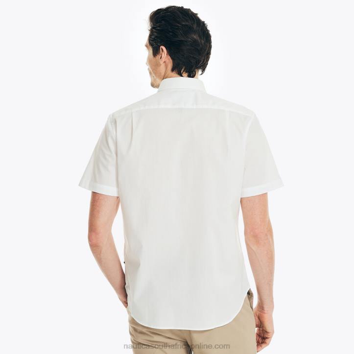 Bright White MenWrinkle-Resistant Wear To Work Short-Sleeve Shirt Nautica 6LZP519