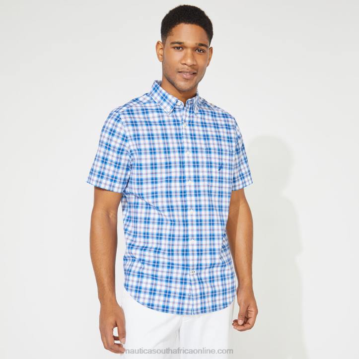Clear Sky Blue MenBig & Tall Classic Fit Plaid Shirt Nautica 6LZP716