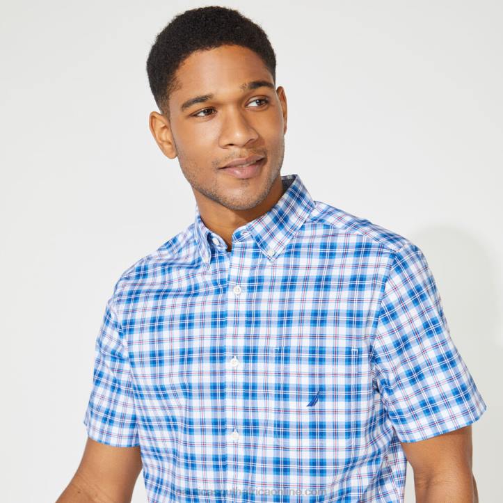 Clear Sky Blue MenBig & Tall Classic Fit Plaid Shirt Nautica 6LZP716