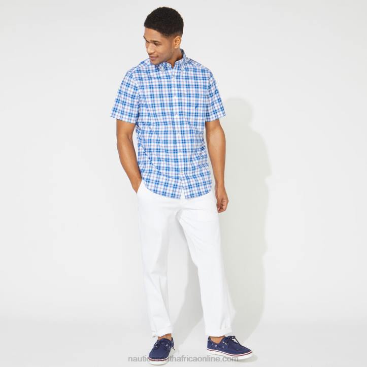 Clear Sky Blue MenBig & Tall Classic Fit Plaid Shirt Nautica 6LZP716