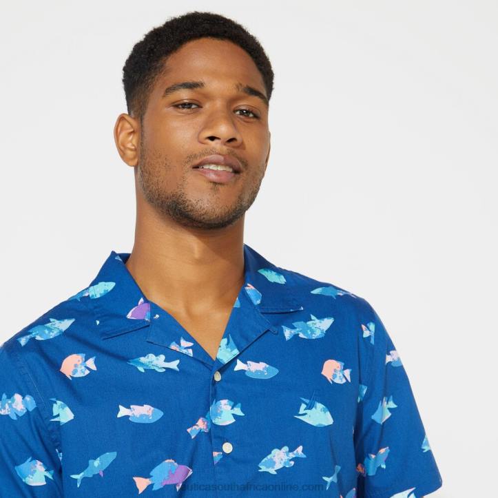 Clear Sky Blue MenBig & Tall Classic Fit Printed Camp Shirt Nautica 6LZP725