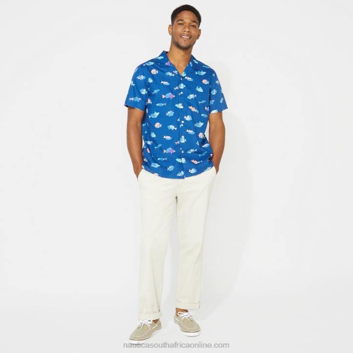 Clear Sky Blue MenBig & Tall Classic Fit Printed Camp Shirt Nautica 6LZP725