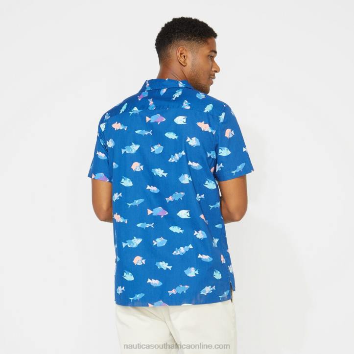 Clear Sky Blue MenBig & Tall Classic Fit Printed Camp Shirt Nautica 6LZP725