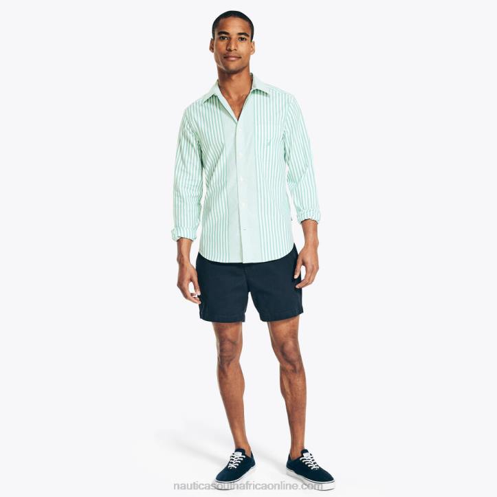 Dark Dill MenStriped Oxford Shirt Nautica 6LZP329