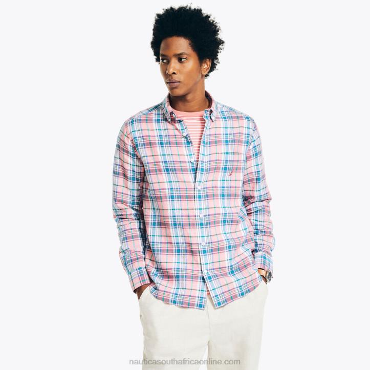 Dreamy Coral MenSustainably Crafted Plaid Shirt Nautica 6LZP446