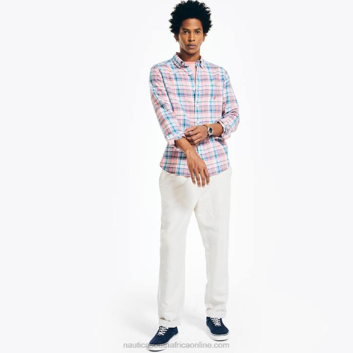 Dreamy Coral MenSustainably Crafted Plaid Shirt Nautica 6LZP446