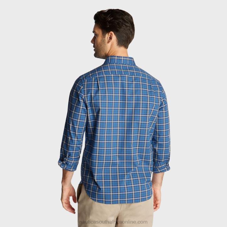 Ensign Blue MenBig & Tall Stretch Poplin Plaid Shirt Nautica 6LZP676