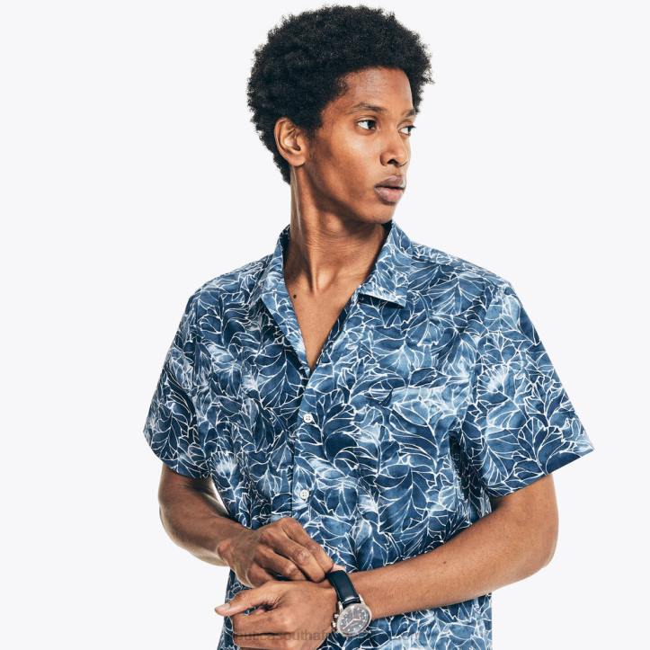 Estate Blue MenBig & Tall Classic Fit Printed Camp Shirt Nautica 6LZP592