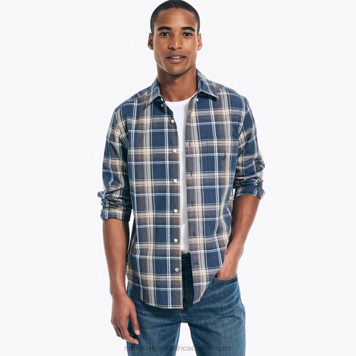 Estate Blue MenHeathered Plaid Shirt Nautica 6LZP291