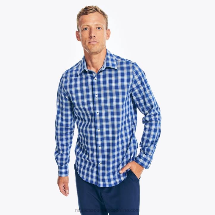 Estate Blue MenNavtech Trim Fit Plaid Shirt Nautica 6LZP475