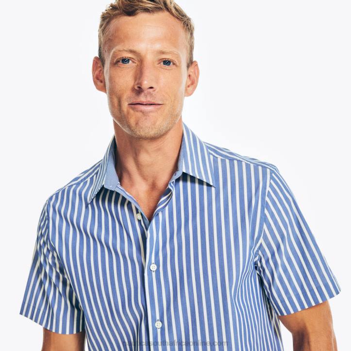 Estate Blue MenNavtech Trim Fit Striped Short-Sleeve Shirt Nautica 6LZP199