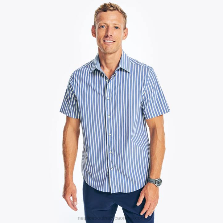Estate Blue MenNavtech Trim Fit Striped Short-Sleeve Shirt Nautica 6LZP199