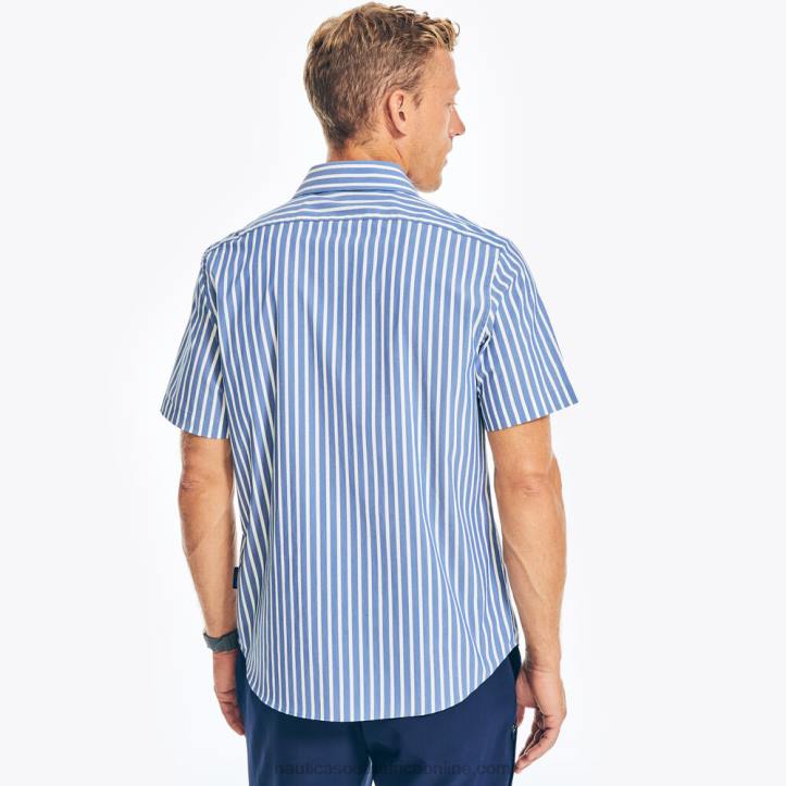Estate Blue MenNavtech Trim Fit Striped Short-Sleeve Shirt Nautica 6LZP199