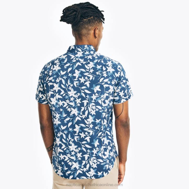 Estate Blue MenPrinted Poplin Short-Sleeve Shirt Nautica 6LZP486