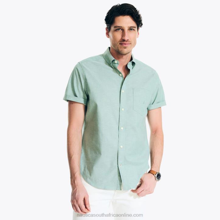 Green Apple MenShort-Sleeve Oxford Shirt Nautica 6LZP565