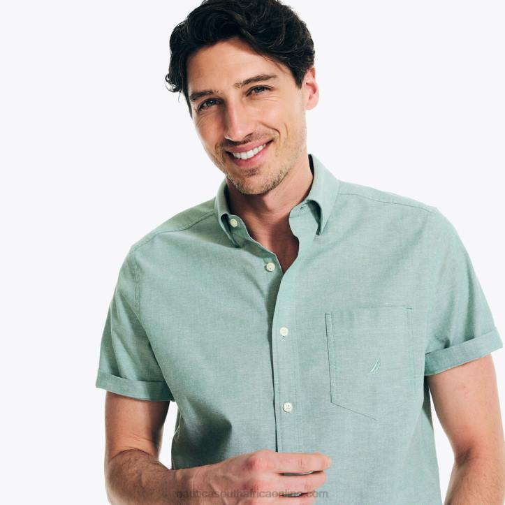 Green Apple MenShort-Sleeve Oxford Shirt Nautica 6LZP565