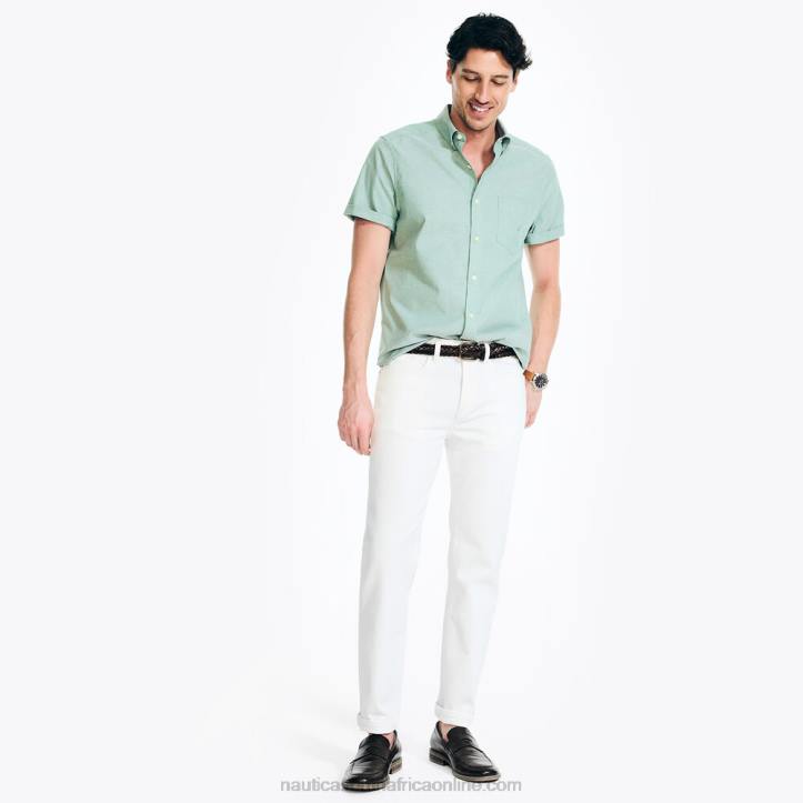 Green Apple MenShort-Sleeve Oxford Shirt Nautica 6LZP565