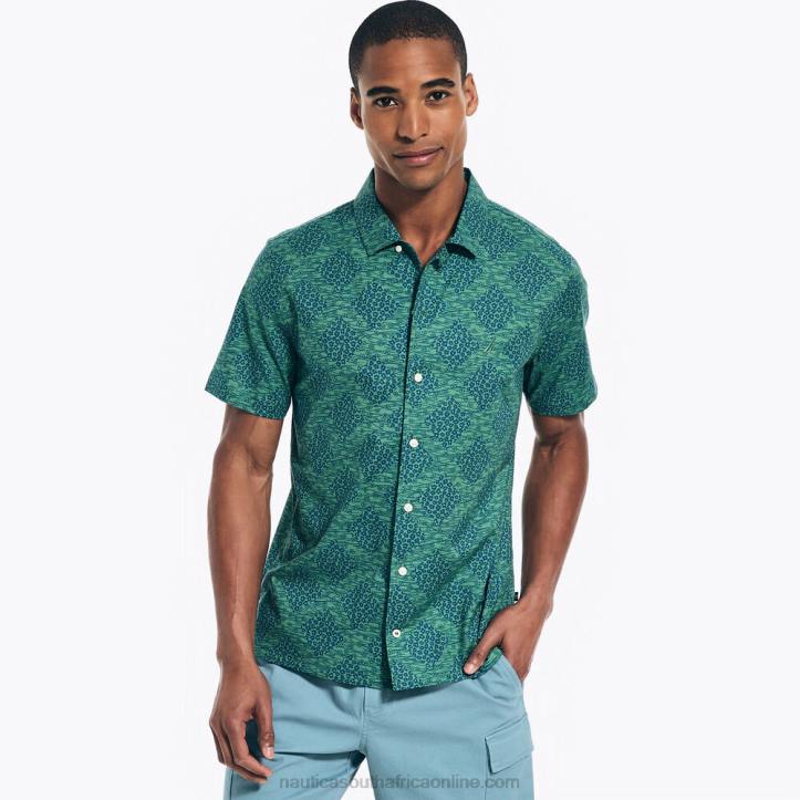 Green Apple MenSustainably Crafted Printed Short-Sleeve Camp Shirt Nautica 6LZP307