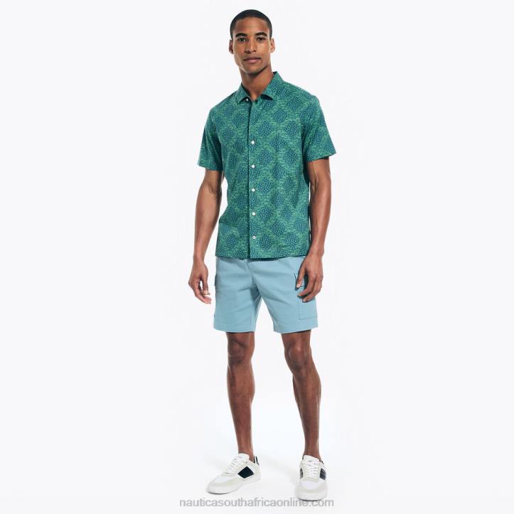Green Apple MenSustainably Crafted Printed Short-Sleeve Camp Shirt Nautica 6LZP307
