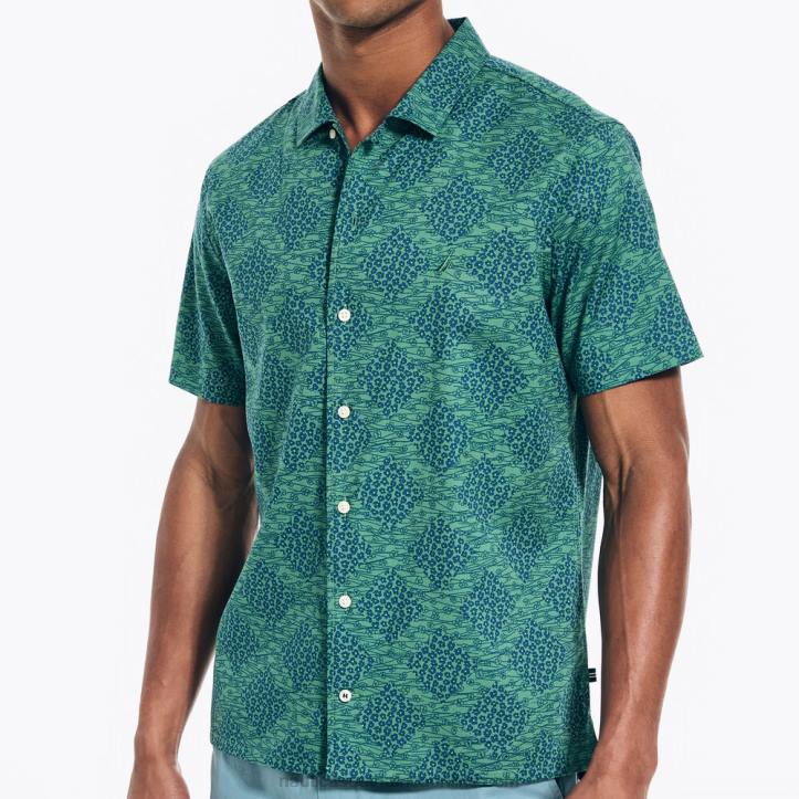 Green Apple MenSustainably Crafted Printed Short-Sleeve Camp Shirt Nautica 6LZP307