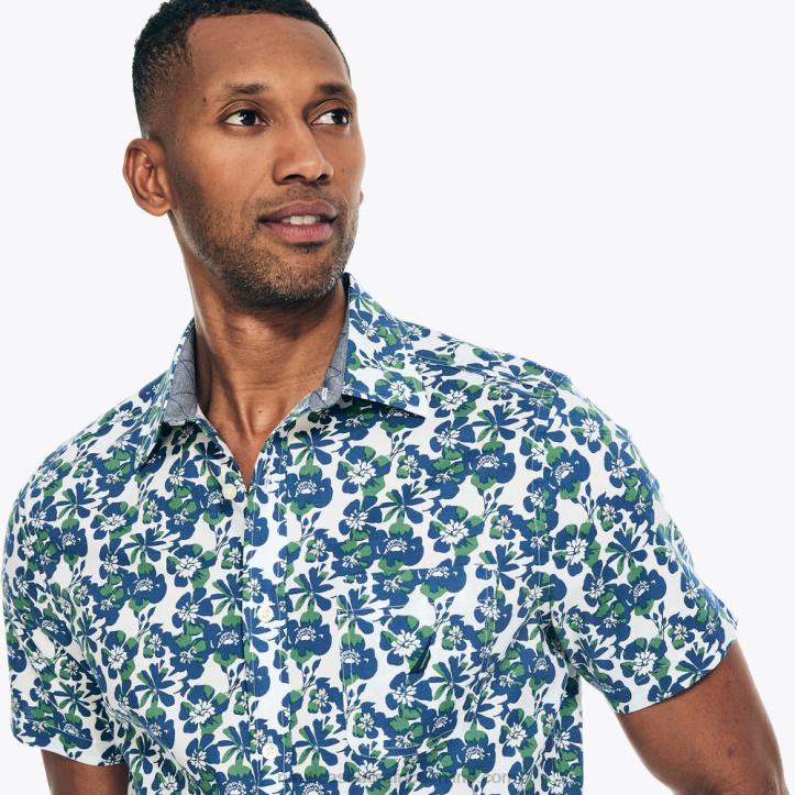 Marshmallow MenBig & Tall Heathered Sustainably Crafted Floral Print Short-Sleeve Shirt Nautica 6LZP443