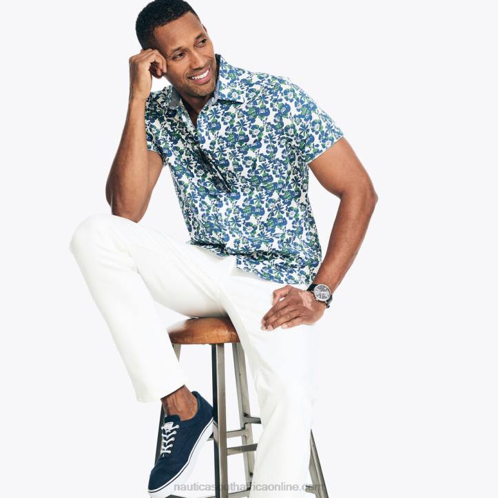 Marshmallow MenBig & Tall Heathered Sustainably Crafted Floral Print Short-Sleeve Shirt Nautica 6LZP443