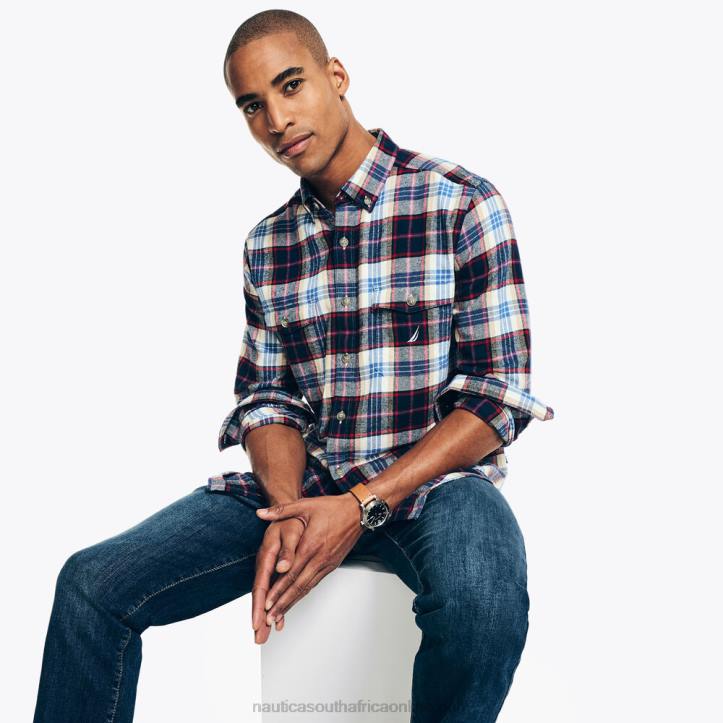 Marshmallow MenSustainably Crafted Flannel Plaid Shirt Nautica 6LZP548