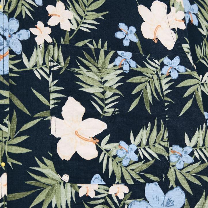 Navy MenBig & Tall Sustainably Crafted Floral-Print Linen Short-Sleeve Shirt Nautica 6LZP371
