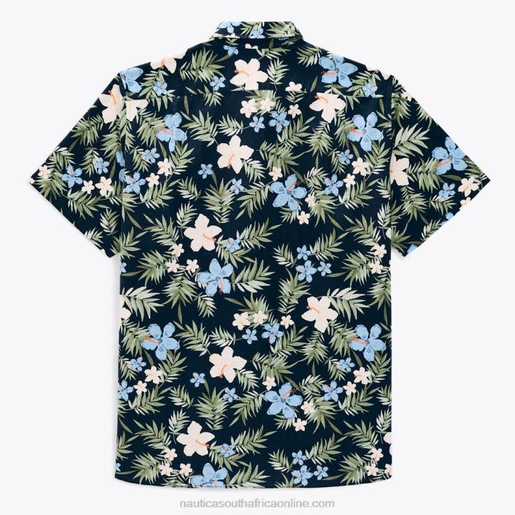 Navy MenBig & Tall Sustainably Crafted Floral-Print Linen Short-Sleeve Shirt Nautica 6LZP371